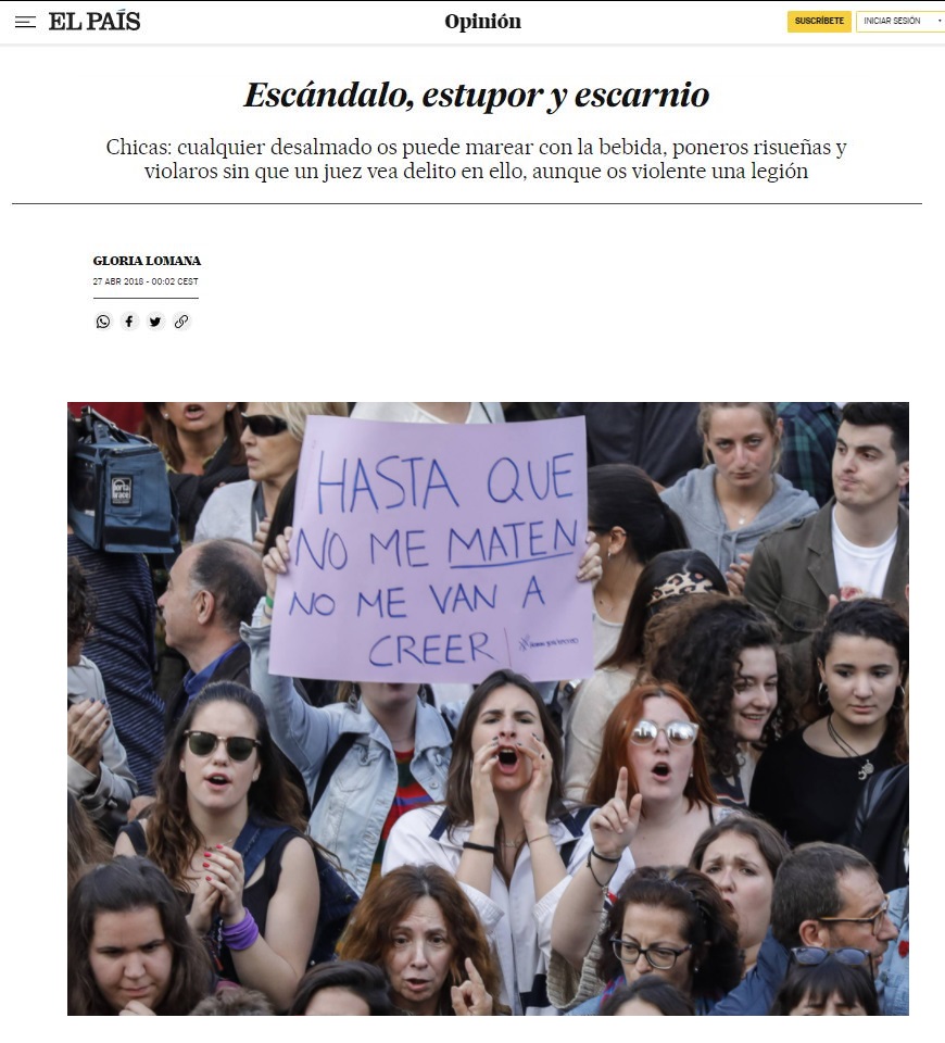 Escándalo estupor y escarnio - Gloria Lomana - El País