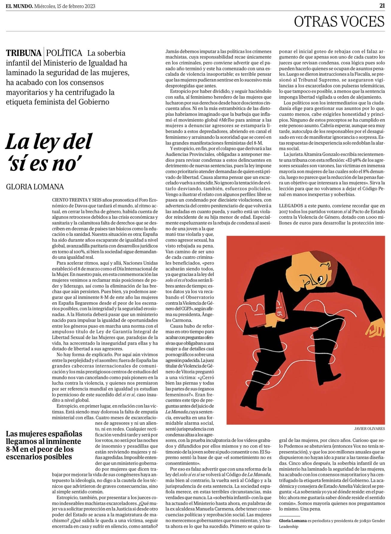 EL MUNDO – La Ley del sí es no Gloria Lomana